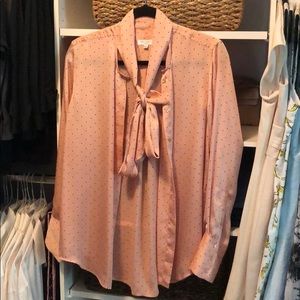 Equipment femme silk polka dot blouse with a bow